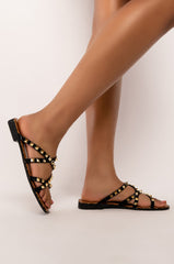 AZALEA WANG ALL DAY LONG FLAT SANDAL IN BLACK