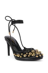 AZALEA WANG AMADEUS BLACK EMBELLISHED PUMP