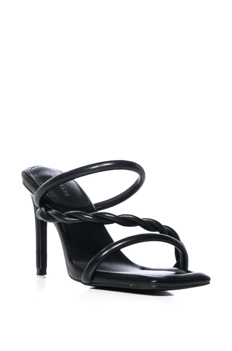 AZALEA WANG FABI PU STRAPPY SANDAL IN BLACK