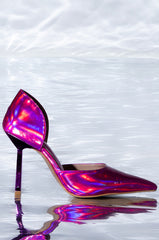AZALEA WANG JUNO METALLIC STILETTO PUMP IN PINK