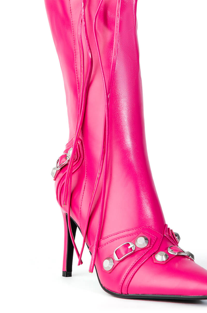 AZALEA WANG MAEVE STILETTO BOOT IN FUCHSIA