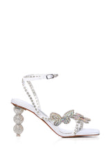 AZALEA WANG KIMORA SILVER BUTTERFLY RHINESTONE SANDAL