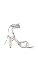 AZALEA WANG LIVANA SILVER RHINESTONE HEEL