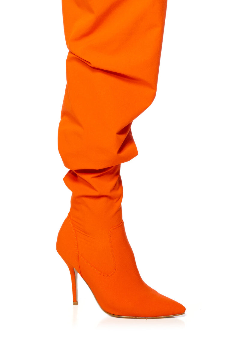 AZALEA WANG MANTIS BAGGY THIGH HIGH BOOT IN ORANGE