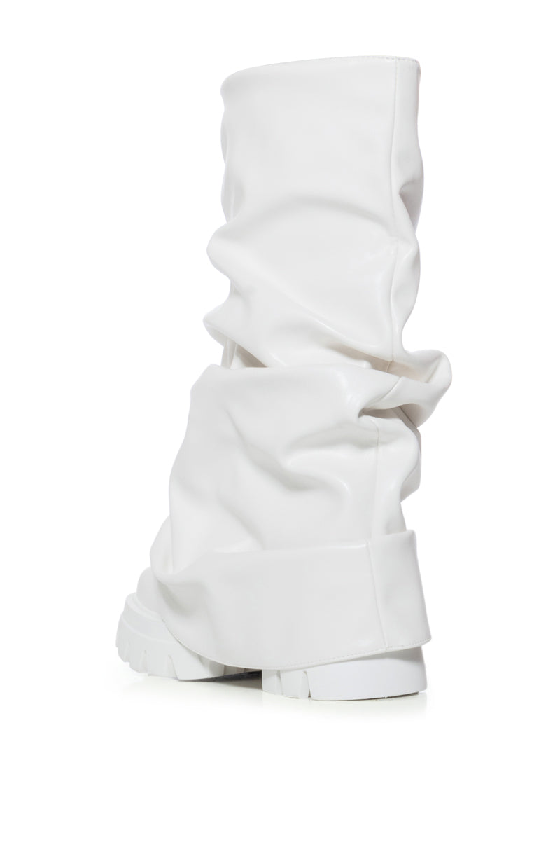 AZALEA WANG MATE MID CALF BOOT IN WHITE