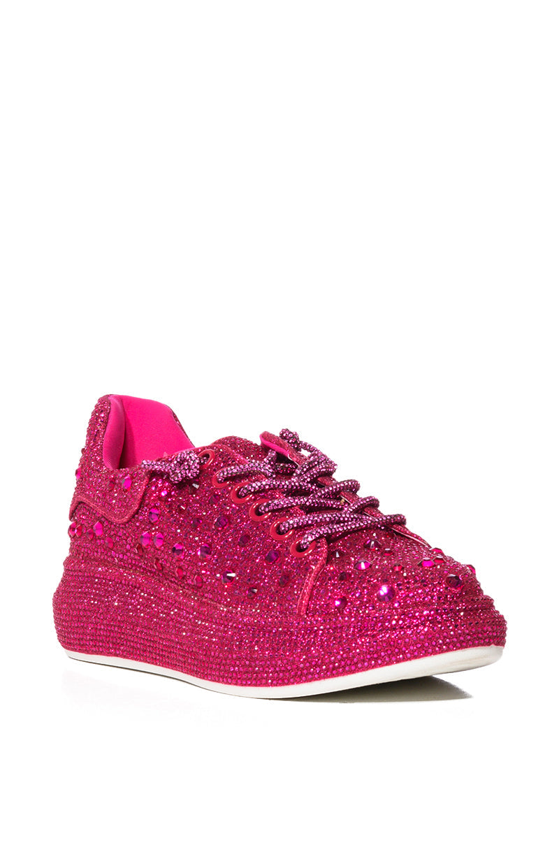 AZALEA WANG STOP AND STARE FLAT SNEAKER IN PINK