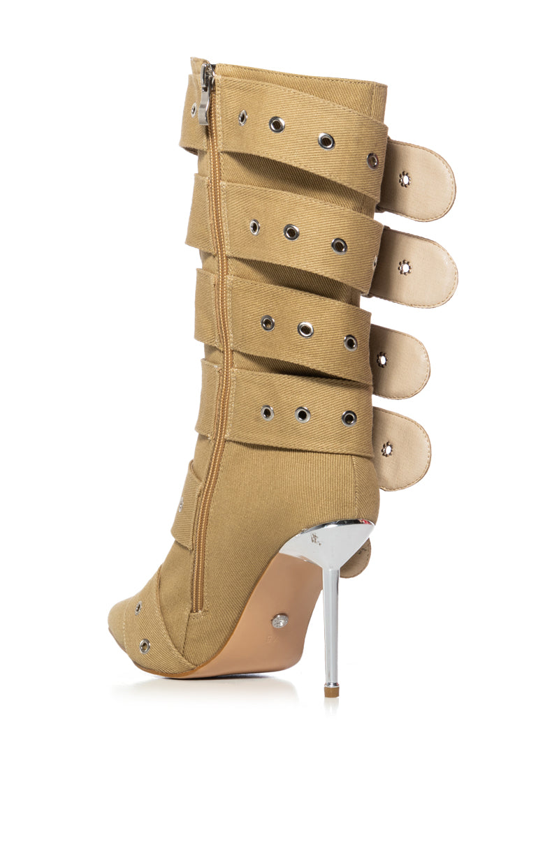 AZALEA WANG TEAIRA BELT BOOTIE IN KHAKI