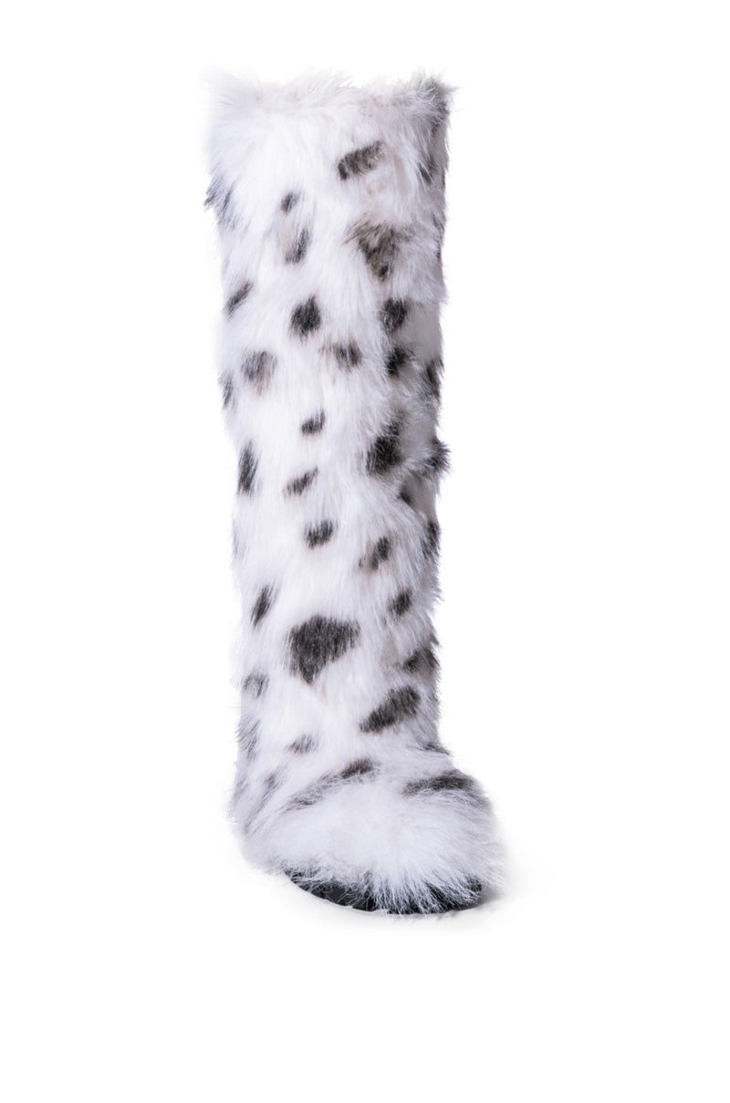 AZALEA WANG TUNDRA FURRY OVER THE KNEE BOOTS IN MULTI