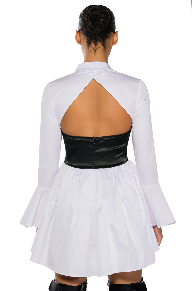 BACK TO BUSINESS CORSET MINI DRESS