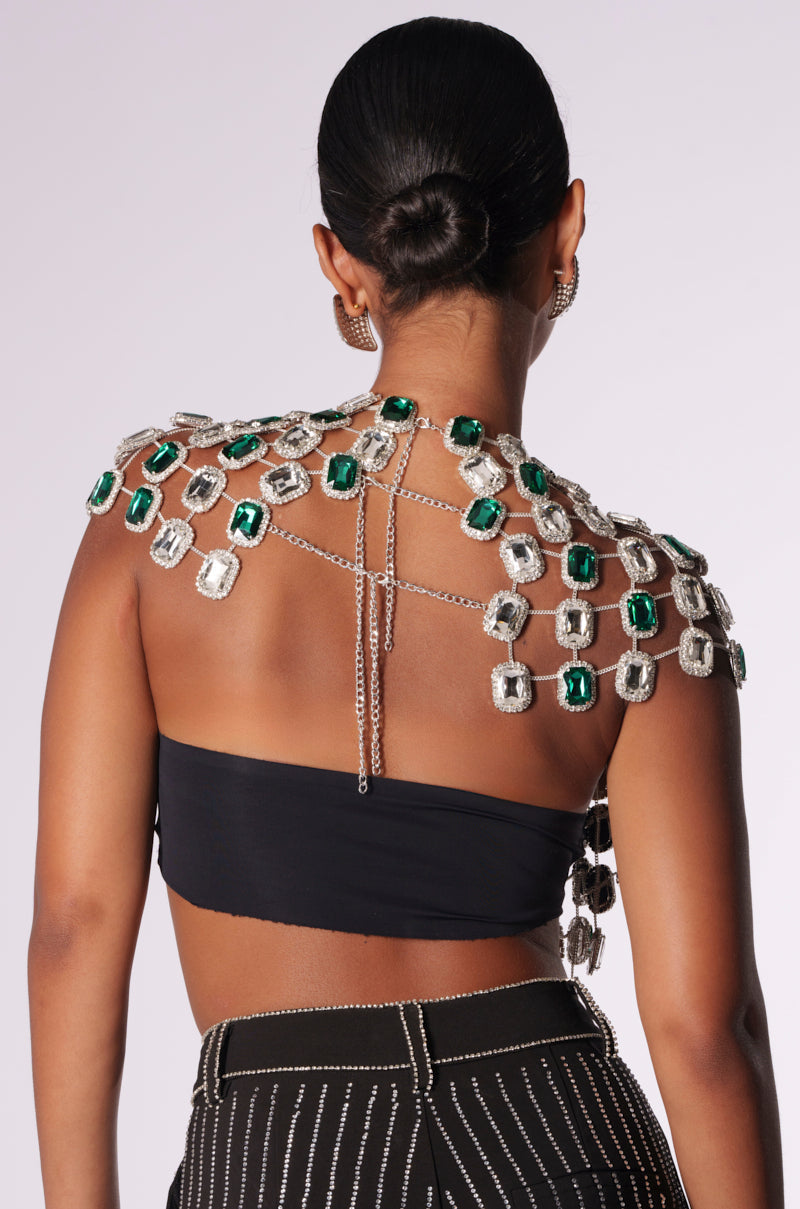 BEJEWLED EMERALD SLEEVELESS TOP