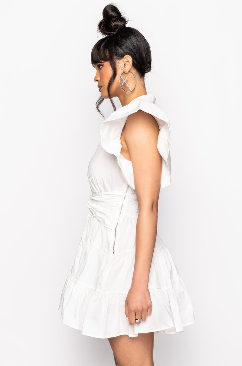 BELLE FIT AND FLARE BUTTON UP POPLIN DRESS