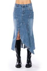 ARIELE MID DENIM SKIRT