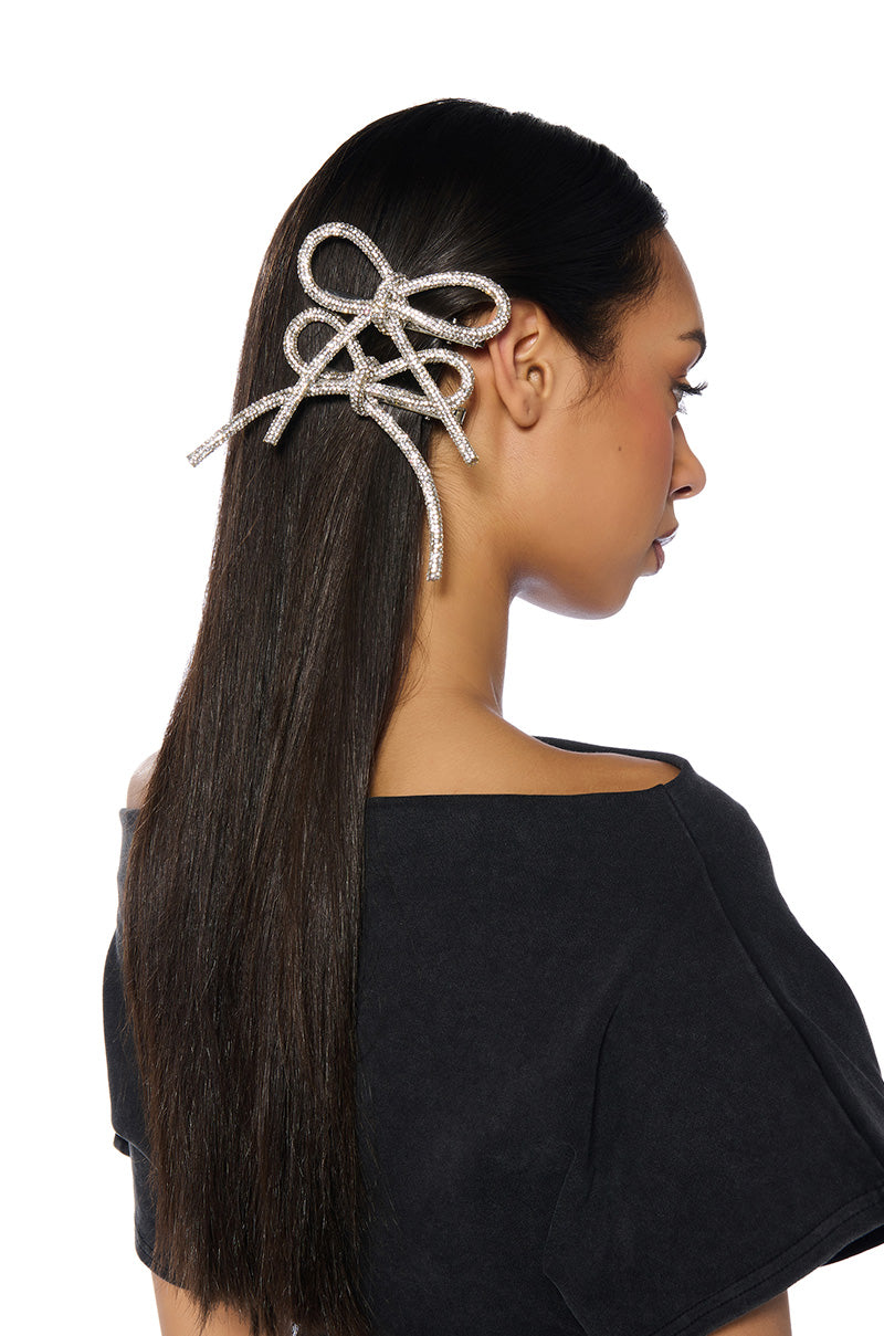 BLING BOW HAIR CLIP SET