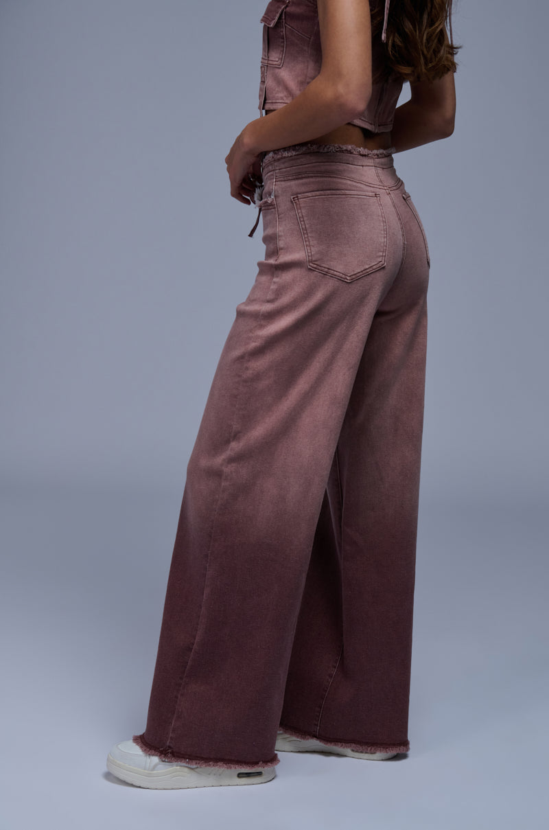 BRAWNWYN OMBRE DENIM BOTTOM IN MAUVE
