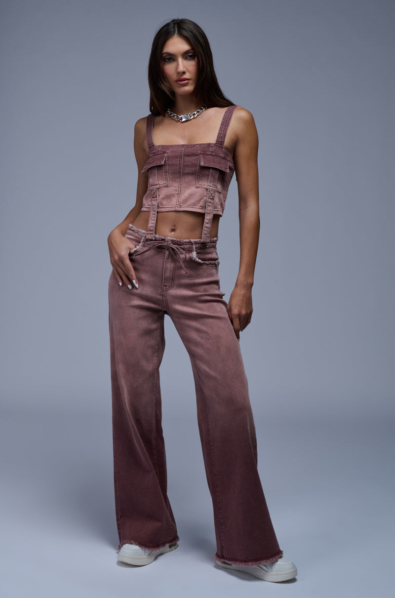 BRAWNWYN OMBRE DENIM BOTTOM IN MAUVE