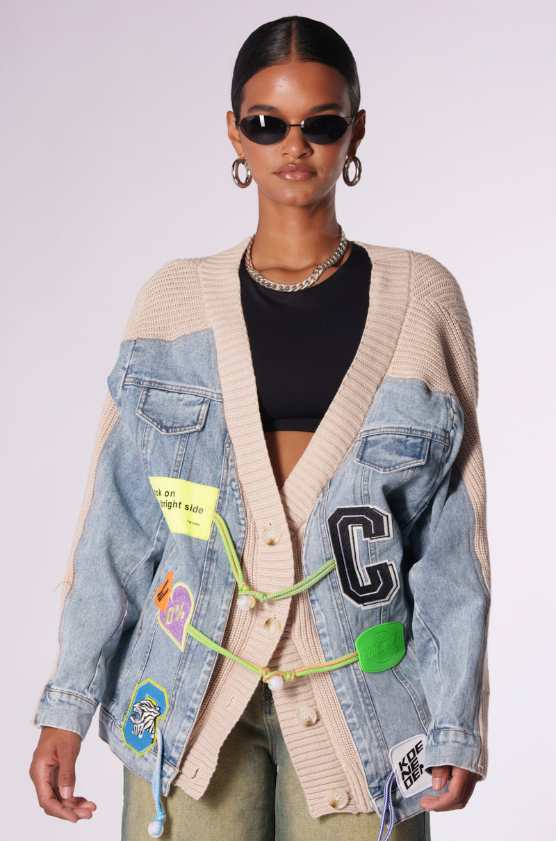 BRIGHT SIDE MIX KNIT CARDIGAN