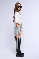 BRING THE FUN FRINGE T SHIRT IN WHITE