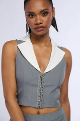 BRITNEY COLLARED VEST TOP