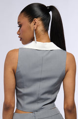 BRITNEY COLLARED VEST TOP