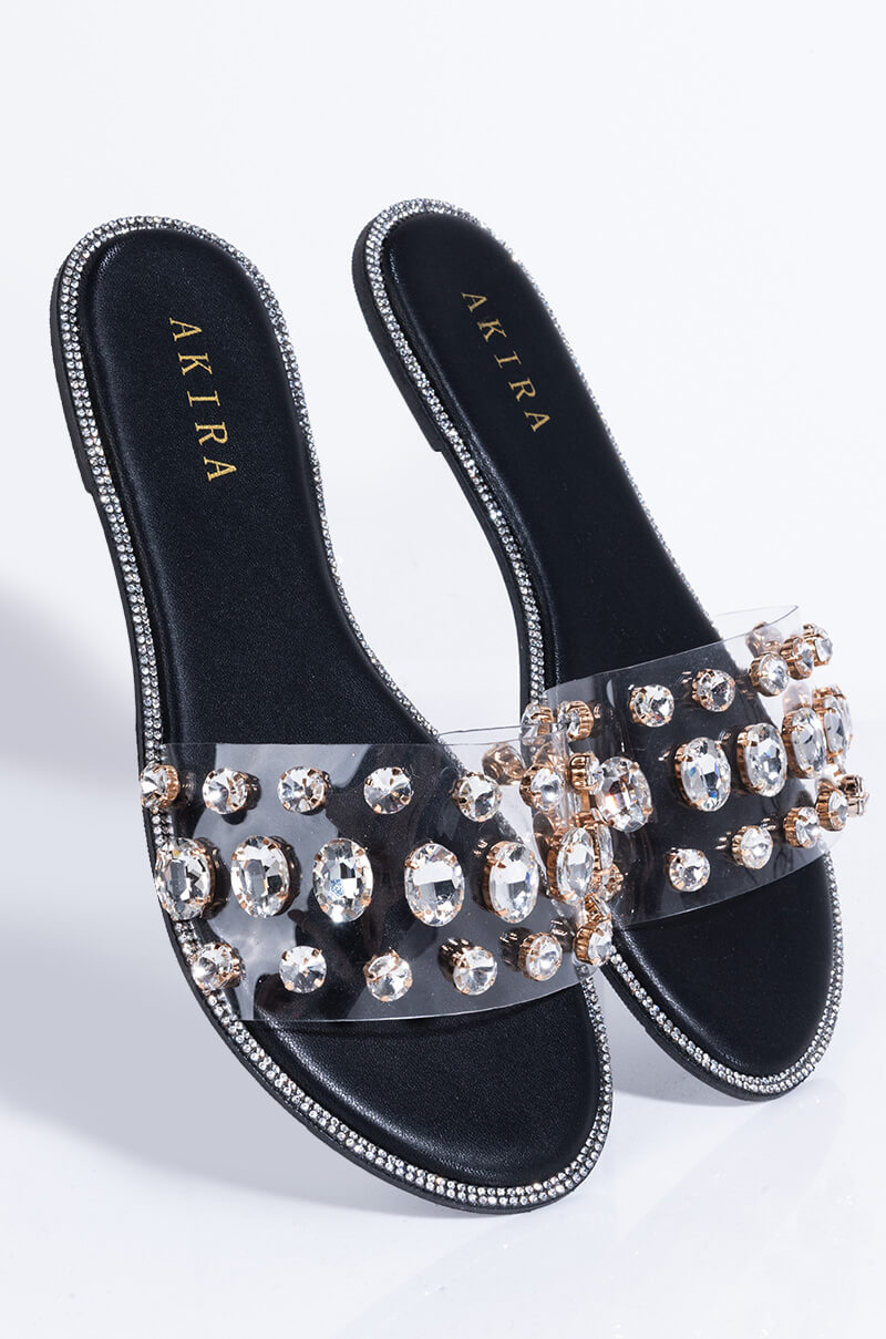 CALL ME HONEY RHINESTONE SANDAL BLACK