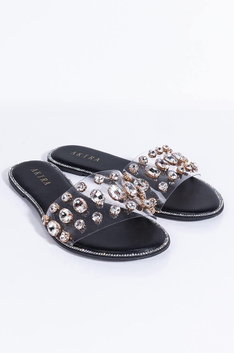 CALL ME HONEY RHINESTONE SANDAL BLACK
