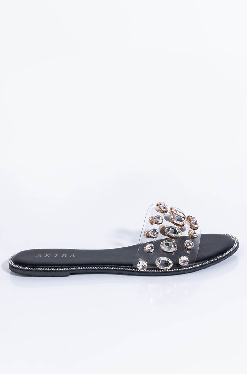 CALL ME HONEY RHINESTONE SANDAL BLACK