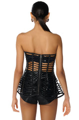 CAN'T COMPETE TRANSPARENT CORSET TOP