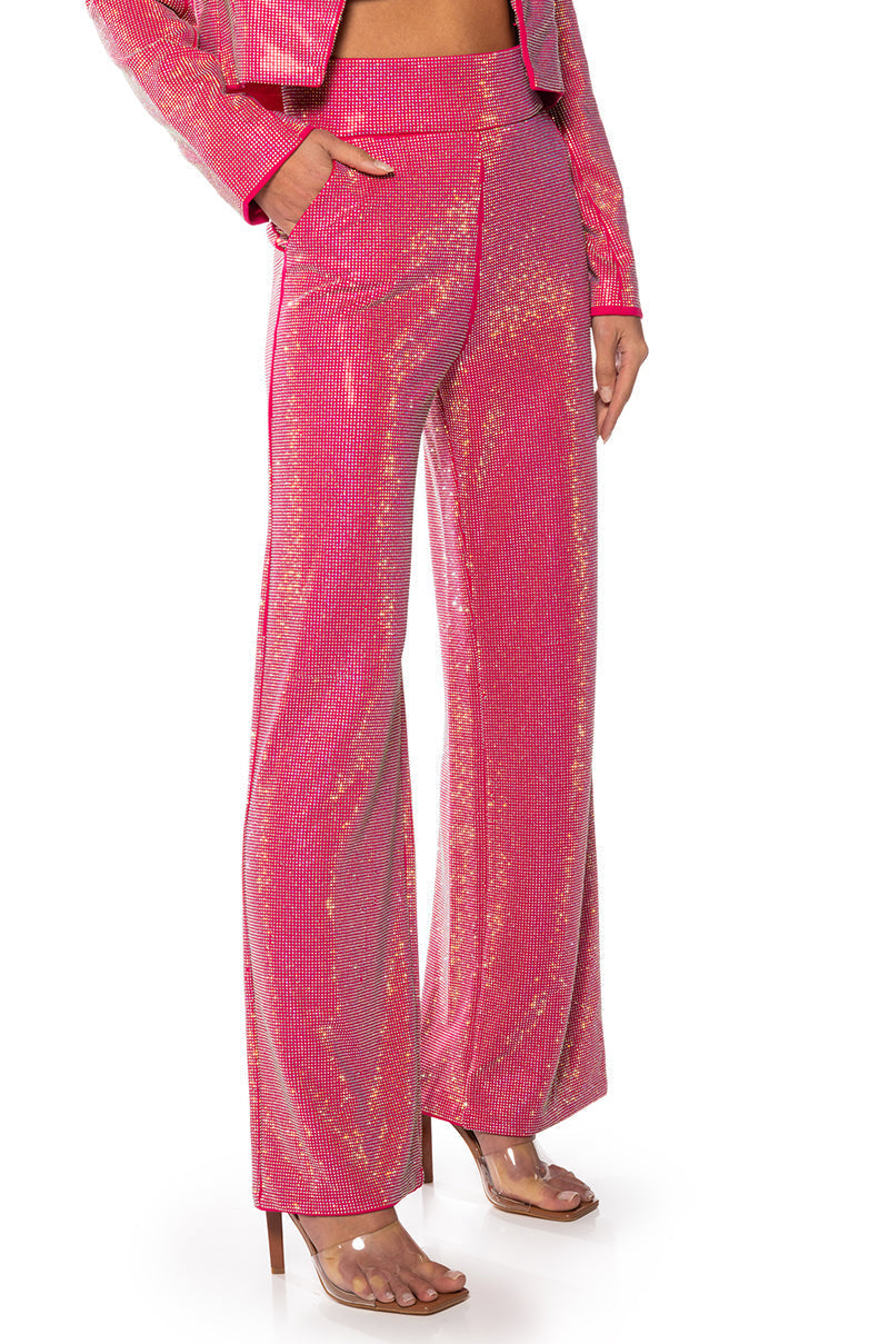 CENTER OF ATTENTION RHINESTONE PANT IN PINK