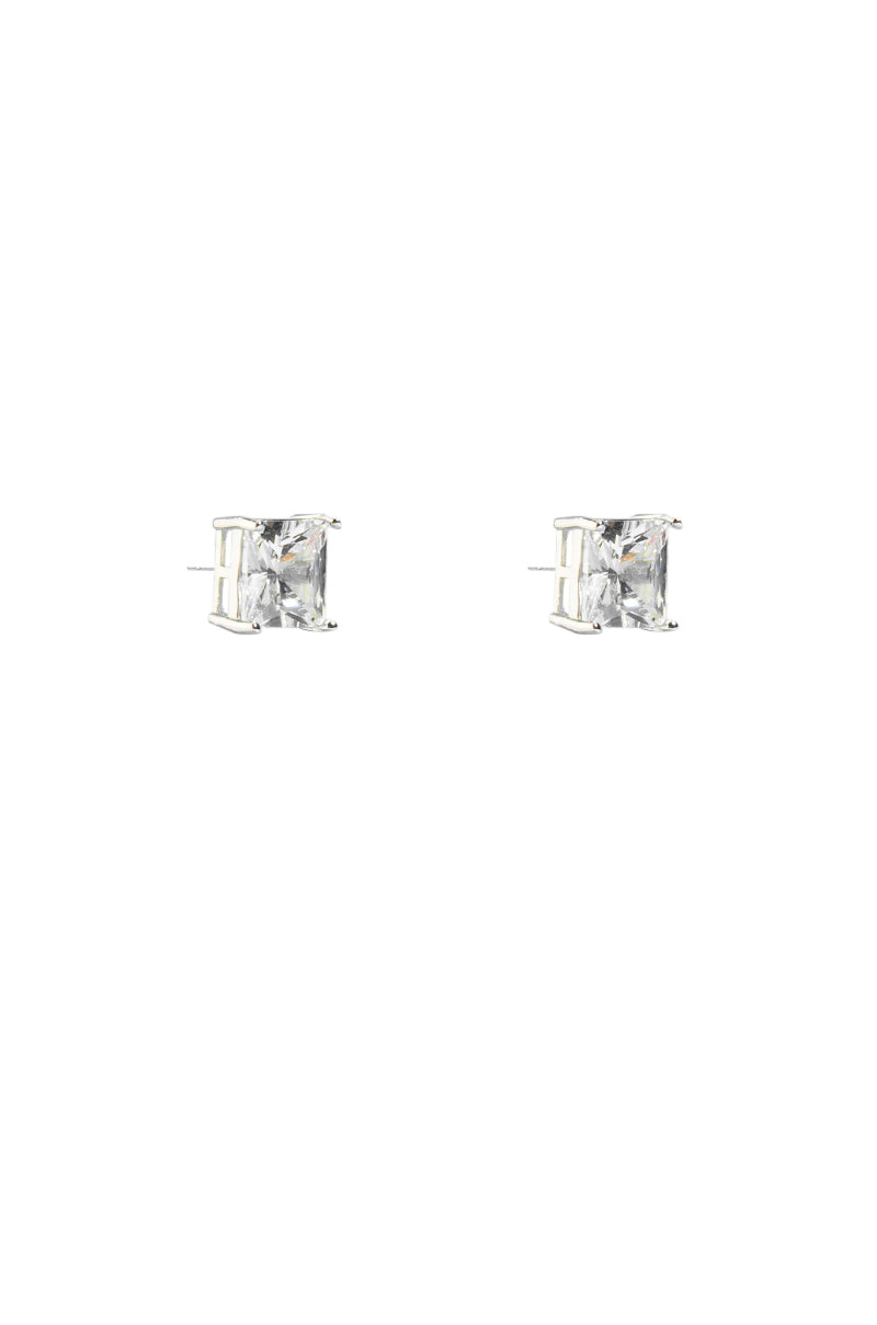 CUBIC ZIRCONIA RHINESTONE STUDS IN SILVER