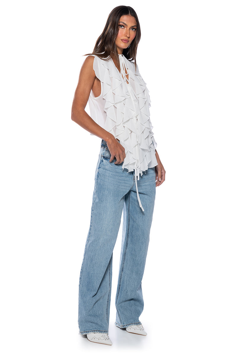 CURIOUS ABOUT YOU RUFFLE TOP