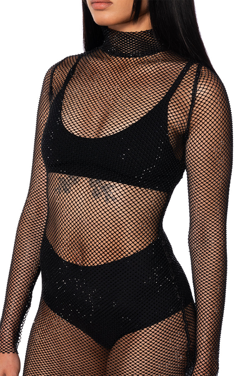 DAZZLE YOU RHINESTONE MINI DRESS